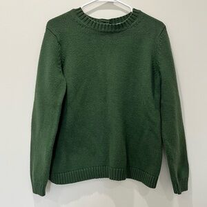J Jill Button Green Cotton/Camel Hair Blend Back Knit Sweater Women’s Size Small